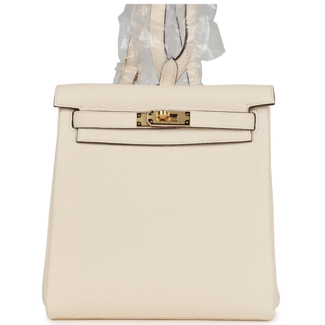 HERMÈS KELLY ADO II BACKPACK NATA CLEMENCE GOLD HARDWARE