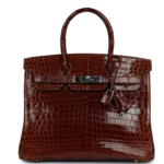 PRE-OWNED HERMÈS BIRKIN 30 MIEL SHINY NILOTICUS CROCODILE PALLADIUM HARDWARE