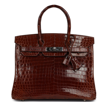 PRE-OWNED HERMÈS BIRKIN 30 MIEL SHINY NILOTICUS CROCODILE PALLADIUM HARDWARE