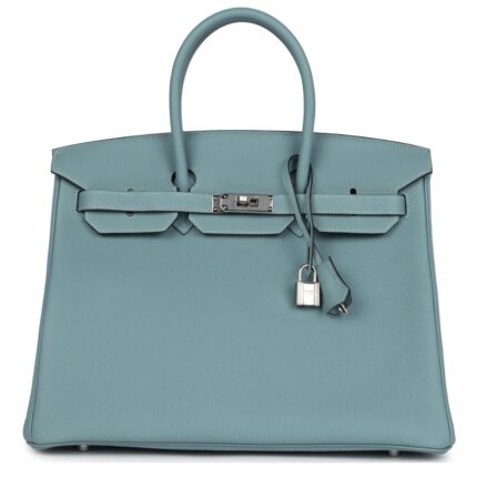 HERMÈS BIRKIN 35 CIEL TOGO PALLADIUM HARDWARE