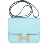 HERMÈS CONSTANCE 18 BLEU ZEPHYR CHEVRE PERMABRASS HARDWARE