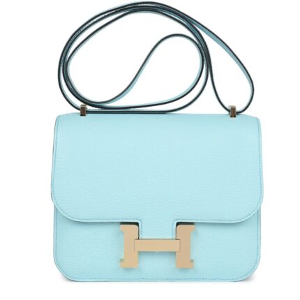 HERMÈS CONSTANCE 18 BLEU ZEPHYR CHEVRE PERMABRASS HARDWARE
