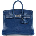 HERMÈS BIRKIN 25 BLEU SAPHIR LIZARD PALLADIUM HARDWARE