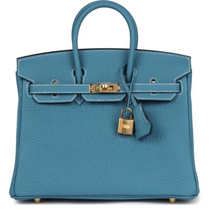 HERMÈS BIRKIN 25 BLUE JEAN TOGO GOLD HARDWARE