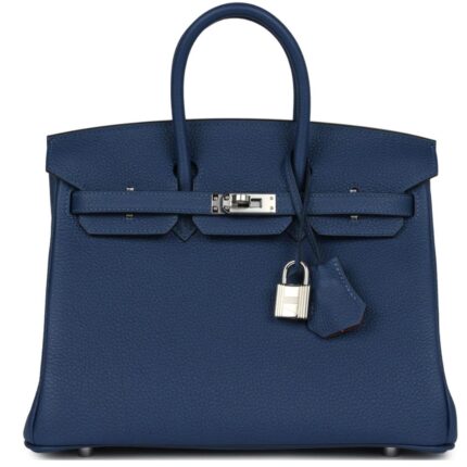 HERMÈS BIRKIN 25 DEEP BLEU VERSO TOGO PALLADIUM HARDWARE