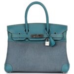 VINTAGE HERMÈS BIRKIN 30 DENIM AND BLUE JEAN GULLIVER PALLADIUM HARDWARE