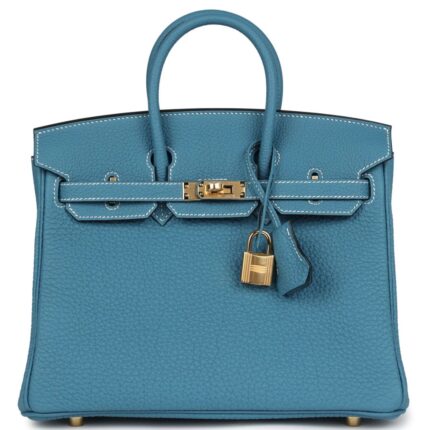 HERMÈS BIRKIN 25 BLUE JEAN TOGO GOLD HARDWARE