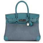 VINTAGE HERMÈS BIRKIN 30 DENIM AND BLUE JEAN GULLIVER PALLADIUM HARDWARE