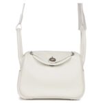 HERMÈS MINI LINDY WHITE SWIFT PALLADIUM HARDWARE