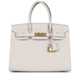 HERMÈS BIRKIN SELLIER 30 GRIS PALE EPSOM GOLD HARDWARE