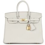 HERMÈS BIRKIN 25 GRIS PALE TOGO GOLD HARDWARE