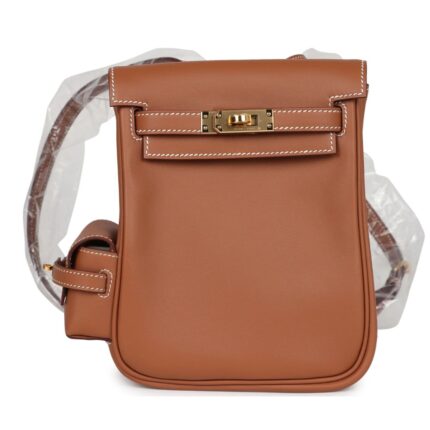 HERMÈS MINI KELLY JUMP BACKPACK GOLD SWIFT GOLD HARDWARE
