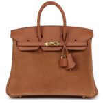 HERMÈS BIRKIN 25 CHAMOIS GRIZZLY AND GOLD SWIFT GOLD HARDWARE