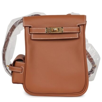 HERMÈS MINI KELLY JUMP BACKPACK GOLD SWIFT GOLD HARDWARE