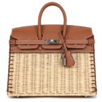 HERMÈS PICNIC BIRKIN SELLIER 25 GOLD SWIFT PALLADIUM HARDWARE