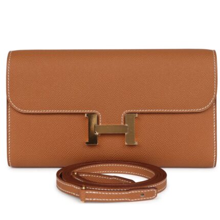 HERMÈS CONSTANCE WALLET TO GO GOLD EPSOM GOLD HARDWARE