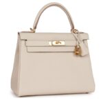 HERMÈS KELLY RETOURNE 28 CRAIE TOGO GOLD HARDWARE