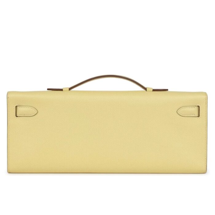 HERMÈS KELLY CUT JAUNE POUSSIN EPSOM PALLADIUM HARDWARE