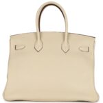 PRE-OWNED HERMÈS BIRKIN 35 PARCHEMIN CLEMENCE GOLD HARDWARE