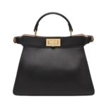 FENDI PEEKABOO ISEEU SMALL BLACK CALF LEATHER BAG