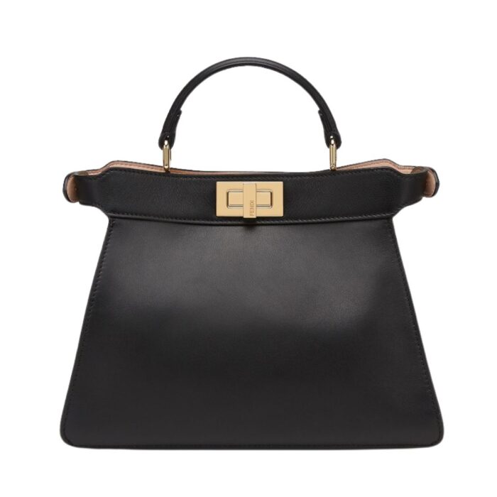 FENDI PEEKABOO ISEEU SMALL BLACK CALF LEATHER BAG