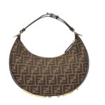 FENDI FENDIGRAPHY SMALL BROWN FF JACQUARD FABRIC BAG