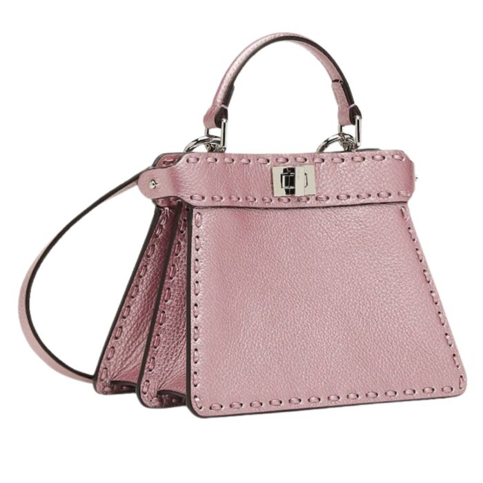 FENDI PEEKABOO ISEEU PETITE METALLIC SELLERIA BAG WITH 306 HAND-SEWN TOPSTITCHES (Copy)