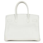PRE-OWNED HERMÈS BIRKIN 30 WHITE CLEMENCE PALLADIUM HARDWARE