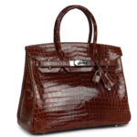 PRE-OWNED HERMÈS BIRKIN 30 MIEL SHINY NILOTICUS CROCODILE PALLADIUM HARDWARE