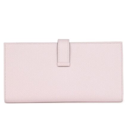 vHERMÈS BEARN GUSSET LONG WALLET MAUVE PALE EPSOM PALLADIUM HARDWARE