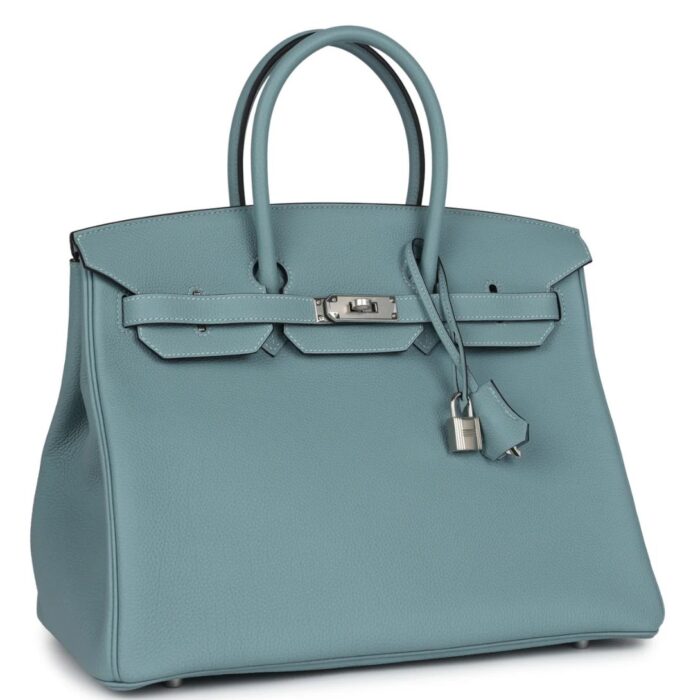 HERMÈS BIRKIN 35 CIEL TOGO PALLADIUM HARDWARE