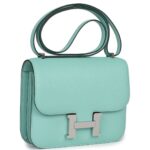 HERMÈS CONSTANCE 18 AQUA CHEVRE PALLADIUM HARDWARE