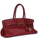 PRE-OWNED HERMÈS SHOULDER BIRKIN 42 JPG ROUGE H CLEMENCE GOLD HARDWARE