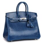 HERMÈS BIRKIN 25 BLEU SAPHIR LIZARD PALLADIUM HARDWARE