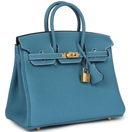 HERMÈS BIRKIN 25 BLUE JEAN TOGO GOLD HARDWARE