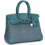 VINTAGE HERMÈS BIRKIN 30 DENIM AND BLUE JEAN GULLIVER PALLADIUM HARDWARE