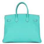 PRE-OWNED HERMÈS BIRKIN 35 LAGON TOGO PALLADIUM HARDWARE