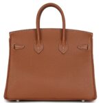 PRE-OWNED HERMÈS BIRKIN 25 GOLD TOGO PALLADIUM HARDWARE
