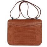 HERMÈS CONSTANCE 1-24 GOLD MATTE ALLIGATOR MARQUETTE PALLADIUM HARDWARE