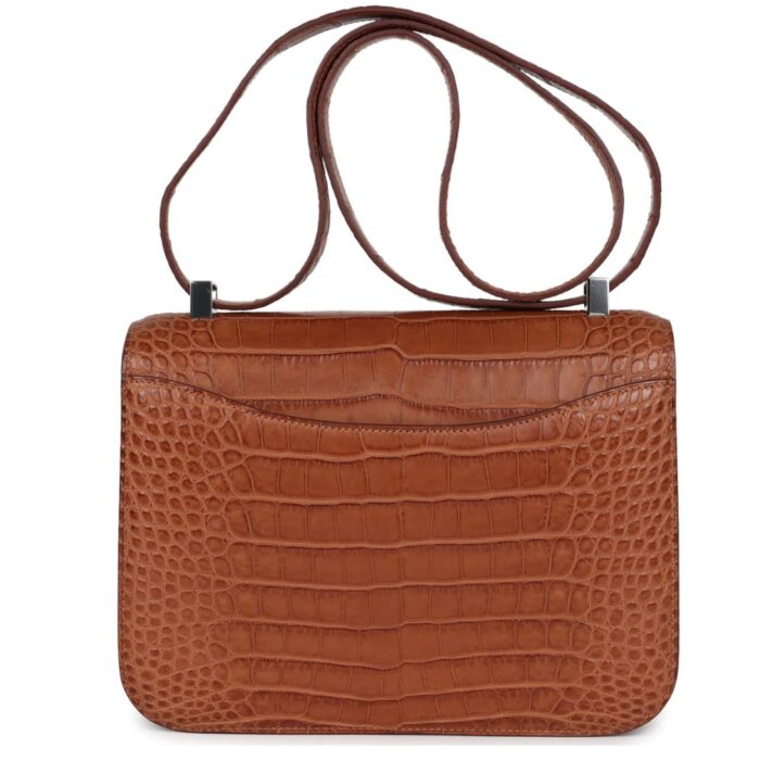 HERMÈS CONSTANCE 1-24 GOLD MATTE ALLIGATOR MARQUETTE PALLADIUM HARDWARE