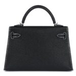 HERMÈS SPECIAL ORDER HSS KELLY SELLIER 20 BLACK CHEVRE MYSORE PALLADIUM HARDWARE