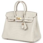 HERMÈS BIRKIN 25 BETON MATTE ALLIGATOR GOLD HARDWARE