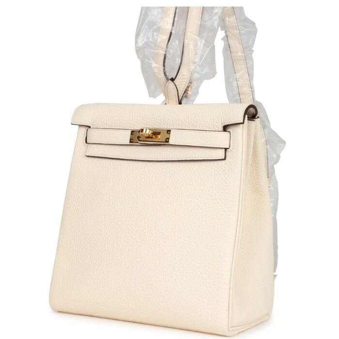 HERMÈS KELLY ADO II BACKPACK NATA CLEMENCE GOLD HARDWARE