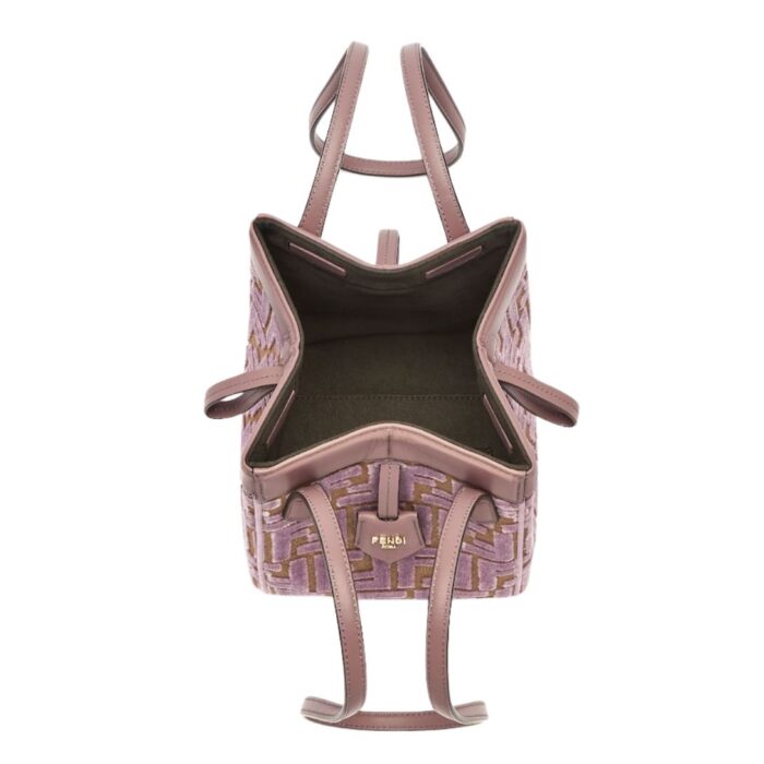 FENDI ORIGAMI MINI TRANSFORMABLE MAUVE PINK FF JACQUARD VELVET MINI-BAG
