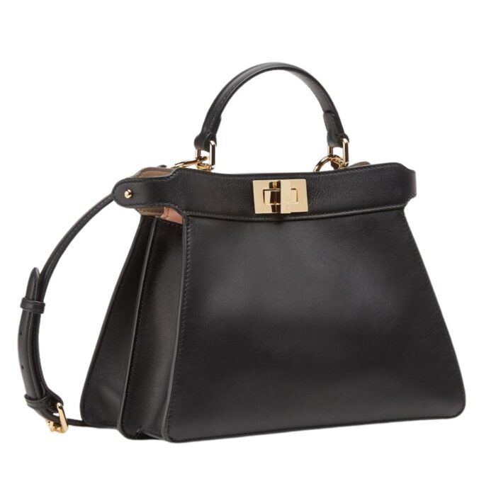 FENDI PEEKABOO ISEEU SMALL BLACK CALF LEATHER BAG