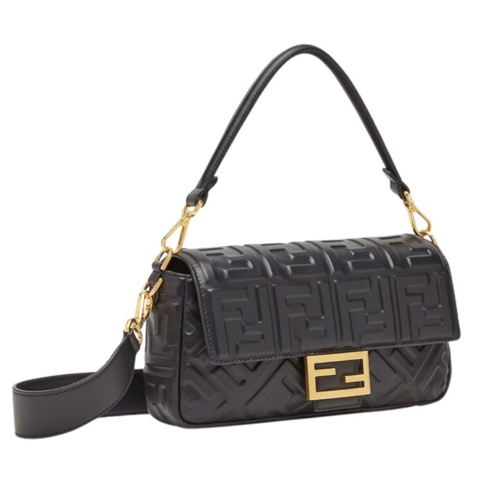 FENDI BAGUETTE BLACK LEATHER BAG