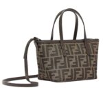 FENDI ROLL MINI BROWN FF JACQUARD MINI BAG