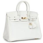 PRE-OWNED HERMÈS BIRKIN 25 WHITE EPSOM GOLD HARDWARE