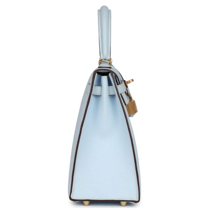 HERMÈS KELLY SELLIER 25 BLEU BRUME EPSOM GOLD HARDWARE
