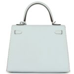 PRE-OWNED HERMÈS KELLY SELLIER 25 BLEU BRUME EPSOM PALLADIUM HARDWARE